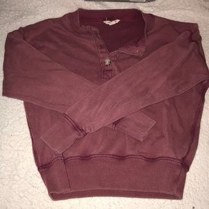 3 Button crew neck hoodie